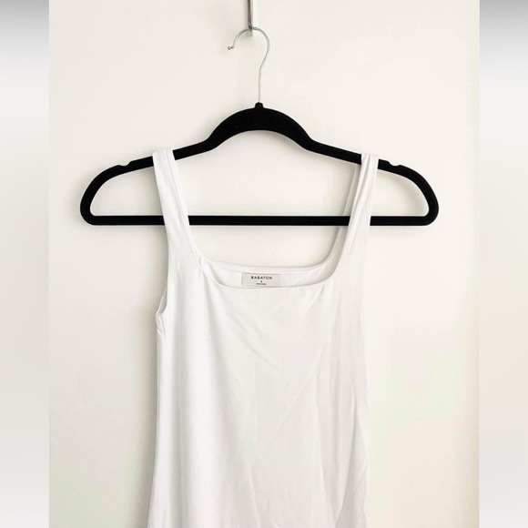 *WHITE* contour squareneck midi dress - Picture 2 of 3